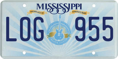 MS license plate LOG955