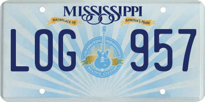 MS license plate LOG957