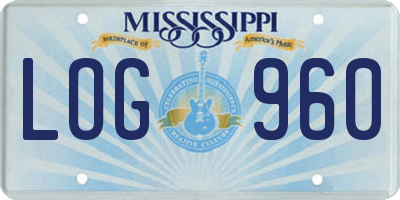 MS license plate LOG960