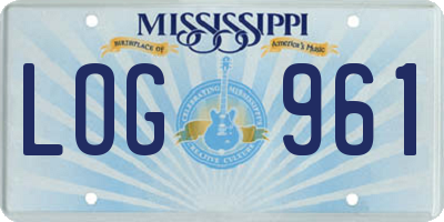 MS license plate LOG961