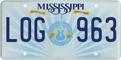 MS license plate LOG963