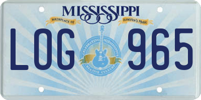 MS license plate LOG965