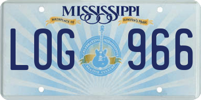 MS license plate LOG966