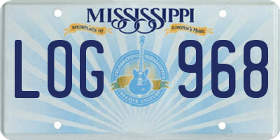MS license plate LOG968
