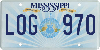 MS license plate LOG970