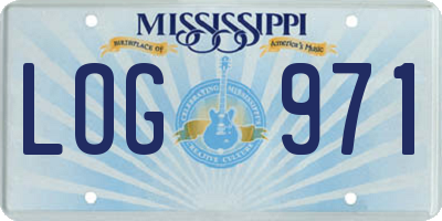 MS license plate LOG971