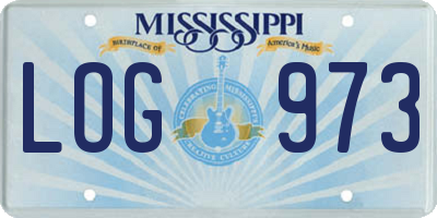 MS license plate LOG973