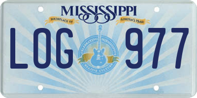 MS license plate LOG977
