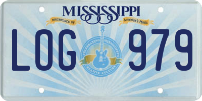 MS license plate LOG979