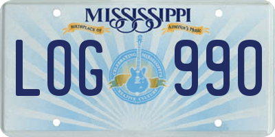 MS license plate LOG990