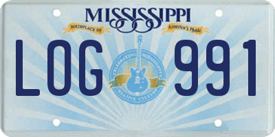 MS license plate LOG991