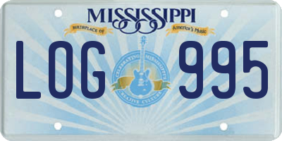 MS license plate LOG995