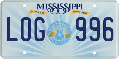 MS license plate LOG996