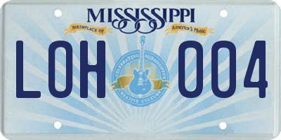 MS license plate LOH004