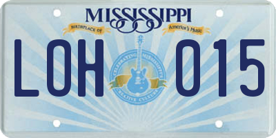 MS license plate LOH015