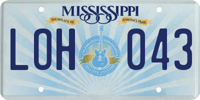 MS license plate LOH043