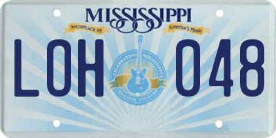 MS license plate LOH048