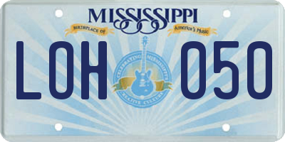 MS license plate LOH050