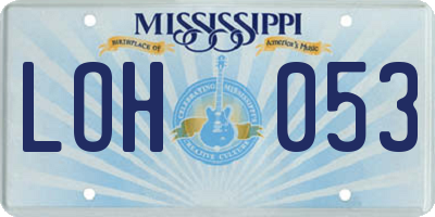 MS license plate LOH053