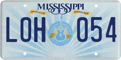 MS license plate LOH054