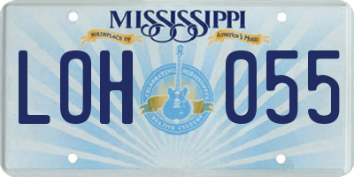 MS license plate LOH055