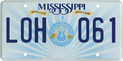 MS license plate LOH061
