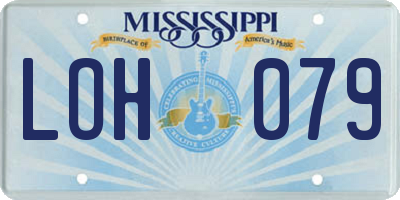 MS license plate LOH079