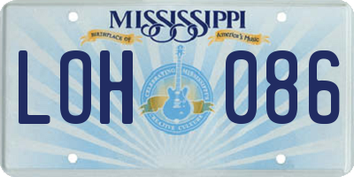 MS license plate LOH086
