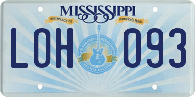 MS license plate LOH093
