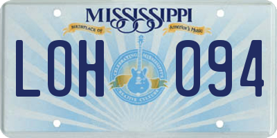 MS license plate LOH094