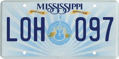 MS license plate LOH097