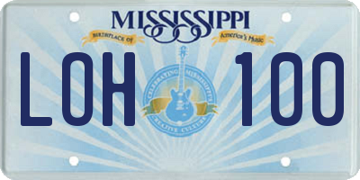 MS license plate LOH100