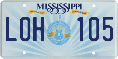 MS license plate LOH105