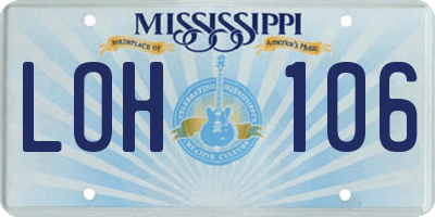 MS license plate LOH106