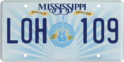 MS license plate LOH109