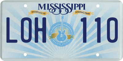 MS license plate LOH110