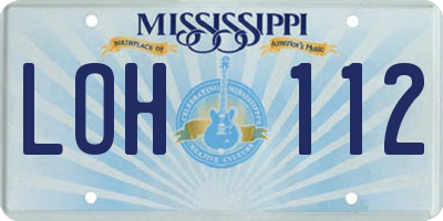 MS license plate LOH112