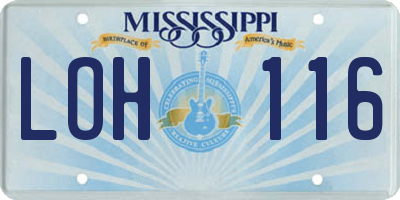 MS license plate LOH116