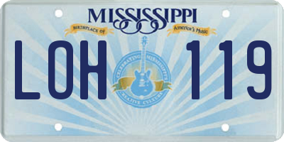 MS license plate LOH119