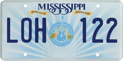 MS license plate LOH122