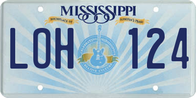 MS license plate LOH124