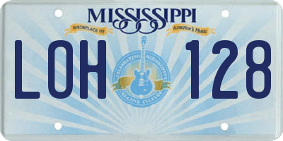 MS license plate LOH128