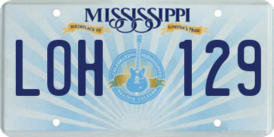 MS license plate LOH129