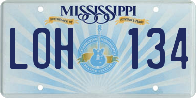 MS license plate LOH134