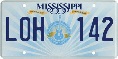 MS license plate LOH142