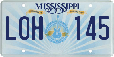 MS license plate LOH145