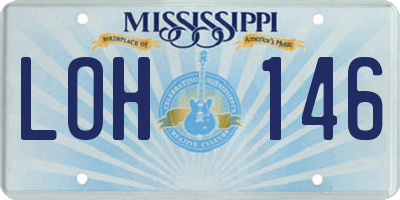 MS license plate LOH146