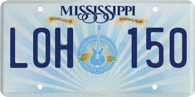 MS license plate LOH150