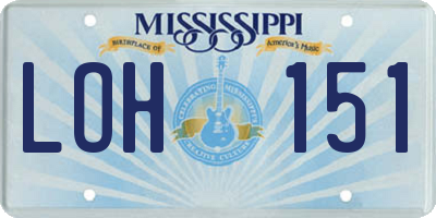 MS license plate LOH151