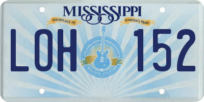 MS license plate LOH152